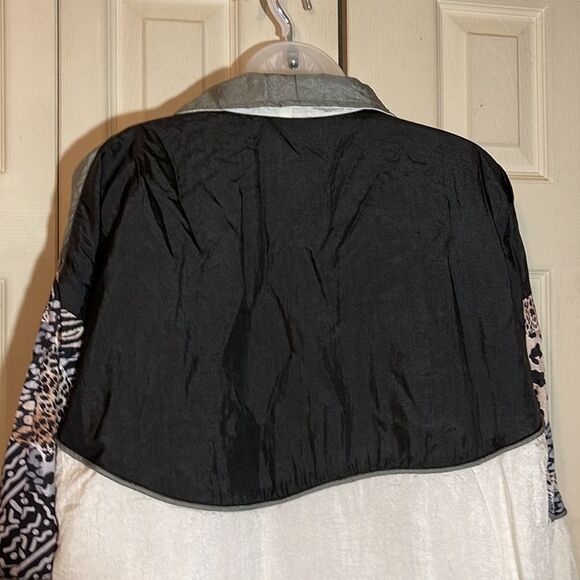 Vintage Ville Franche 1990s Colorblock Windbreaker Jacket Animal Print M - Picture 12 of 16
